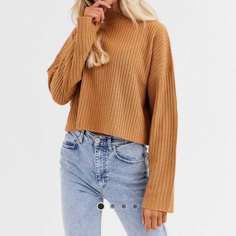 ASOS Brave Soul adda cropped high neck sweater